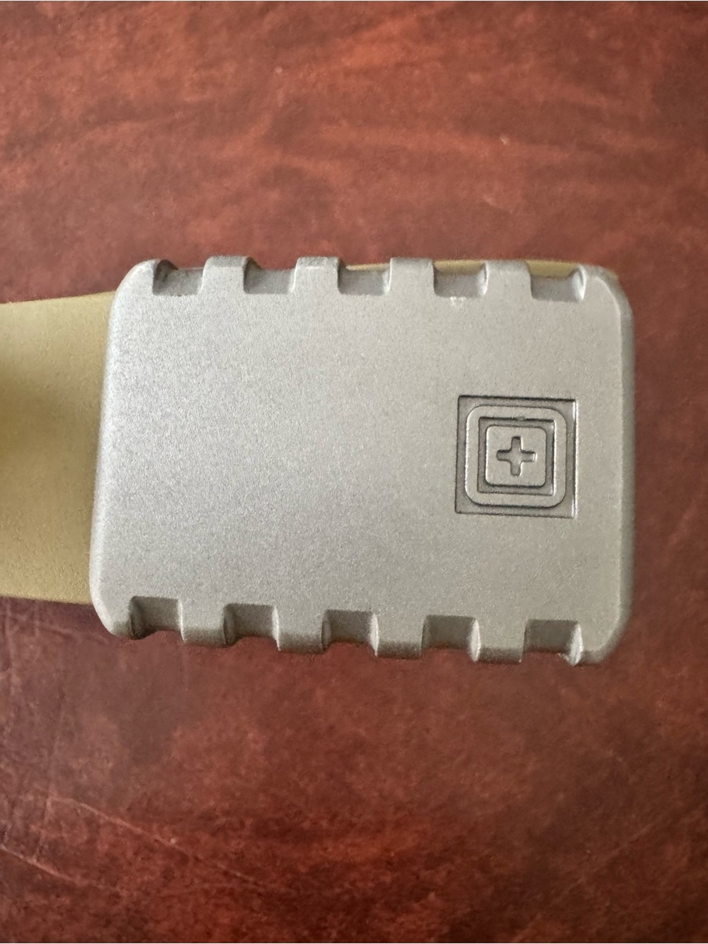 5.11 Tactical Silver Buckle Belt with Tan Strap